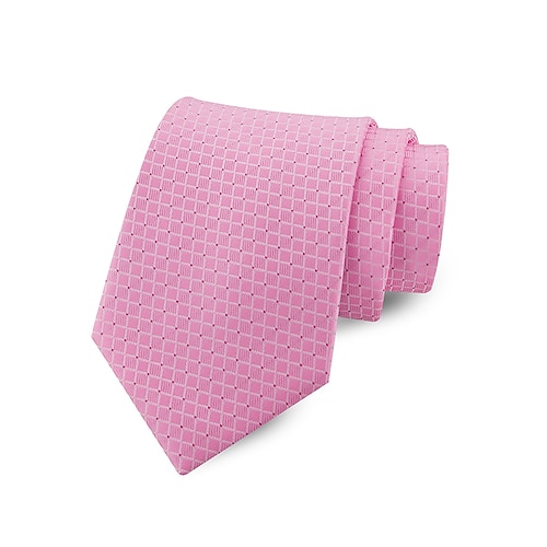 Krawatte aus Polyester für Herren, kleines Karomuster, verschiedene Farben, verstellbare Länge, geeignet für Hochzeiten, Business und Pendeln Image
