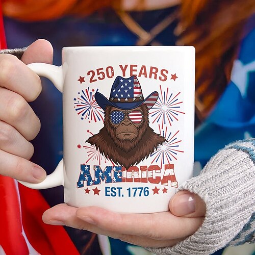 Tasse zum 250. Jahrestag der Vereinigten Staaten – patriotisches Geschenk, Keramik-Kaffeebecher zum 550. Jahrestag, 1776–2026 Amerika 250, Geschenk zum Unabhängigkeitstag (4. Juli) für Männer und Image