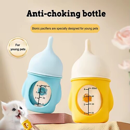 80-ml-Fütterungsflasche für Haustiere, Futterspender für Kätzchen und Welpen