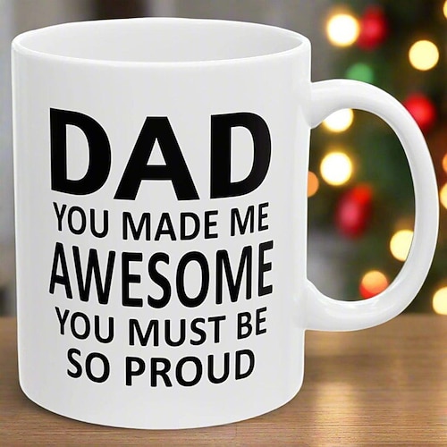 Lustige Geschenktasse für Papa, Vatertagsüberraschung, Keramik-Kaffeetasse, Papa, du hast mir diese tolle Weihnachts-Kaffeetasse gemacht Image