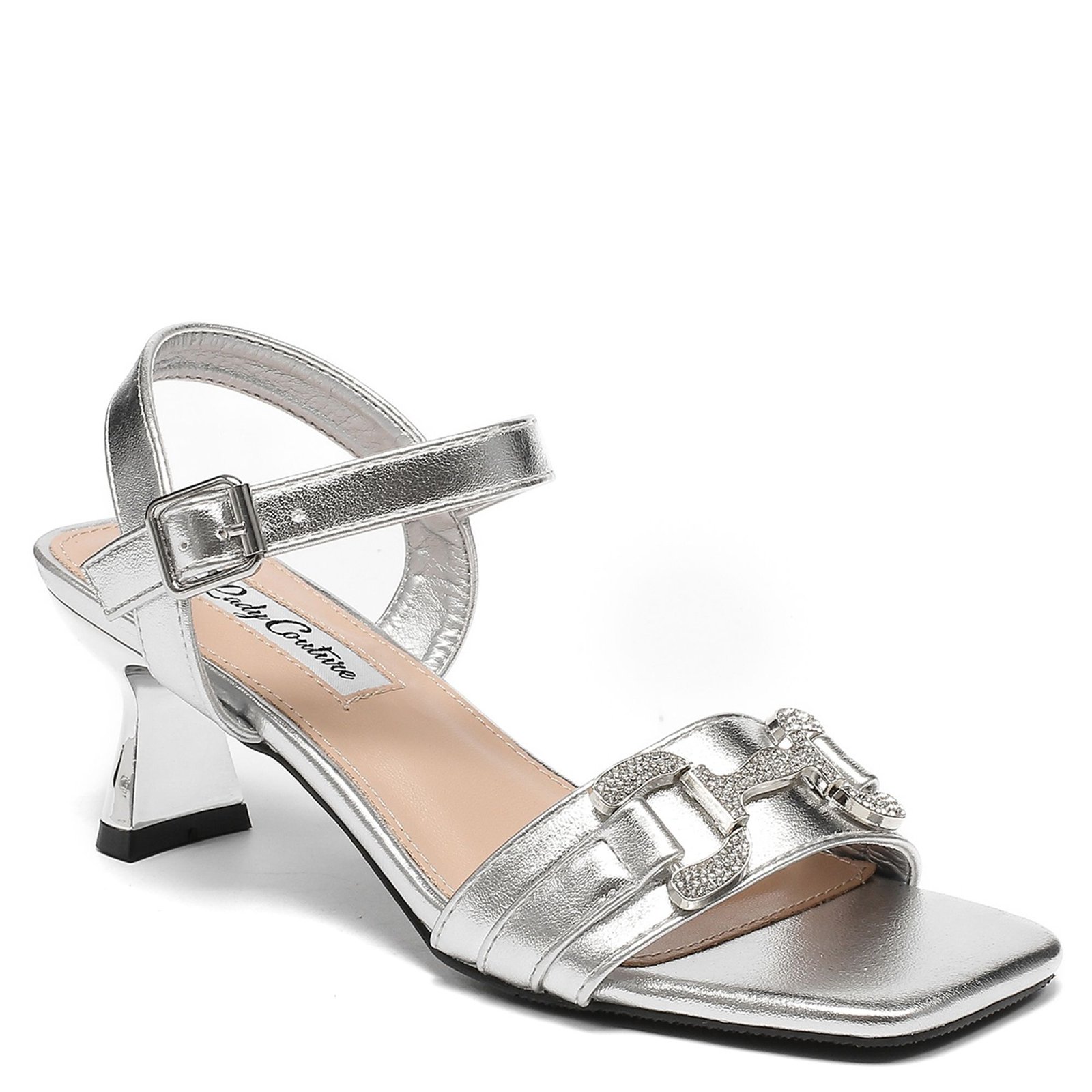 Lady Couture of NY Sandra - Womens 12 Metallic,Silver Sandal Medium