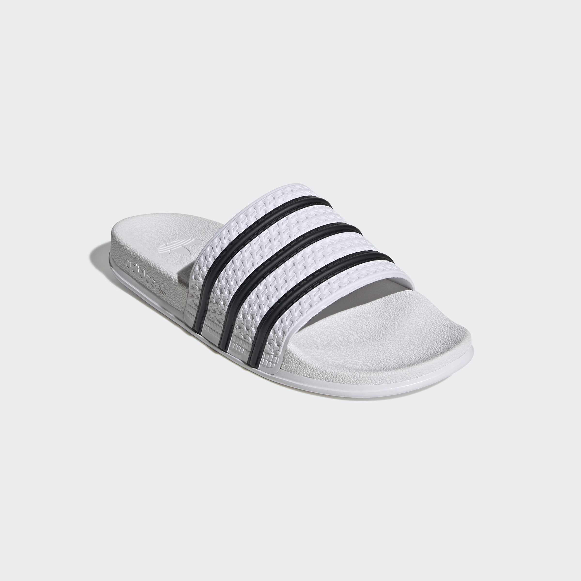 Badesandale ADIDAS ORIGINALS "ADILETTE OG CF BADESCHLAPPEN", Damen, Gr. 42, cloud weiß, core schwarz, ftwr weiß, Synthetik, Schuhe, Badelatschen