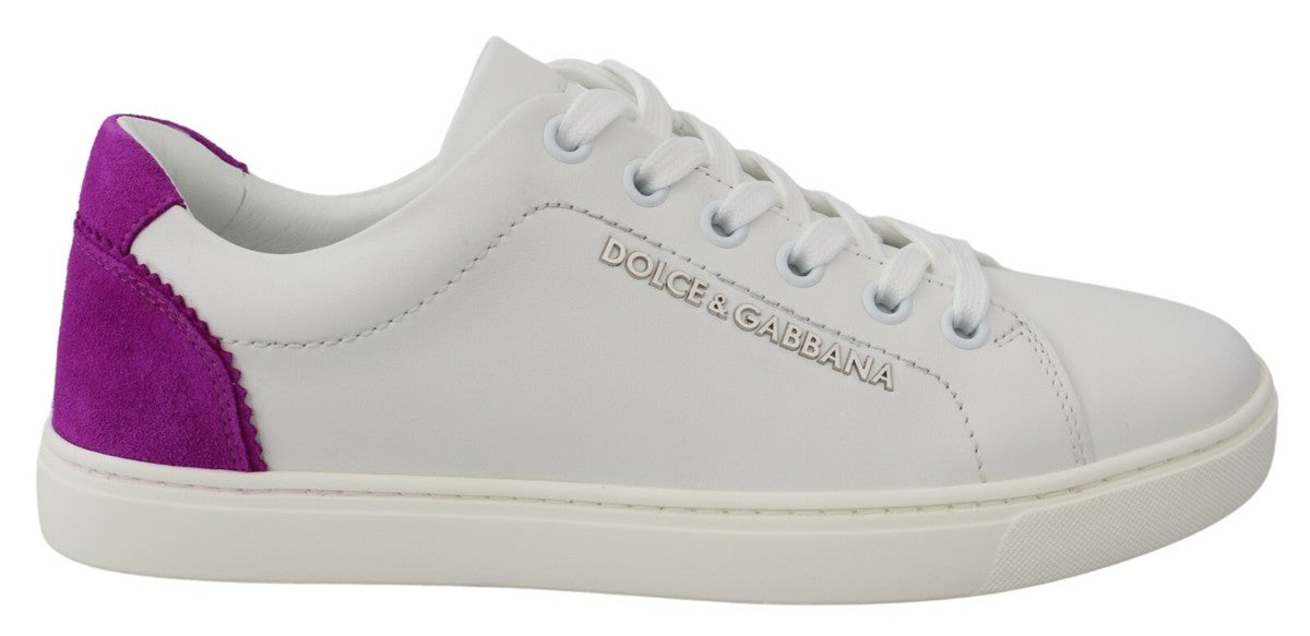 Dolce & Gabbana Weiße Wildleder-Low-Top-Sneaker Schuhe