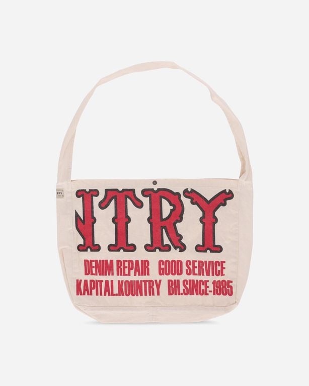 Cotton Twill Kountry Factory Book Bag Ecru - White - Kapital Backpacks