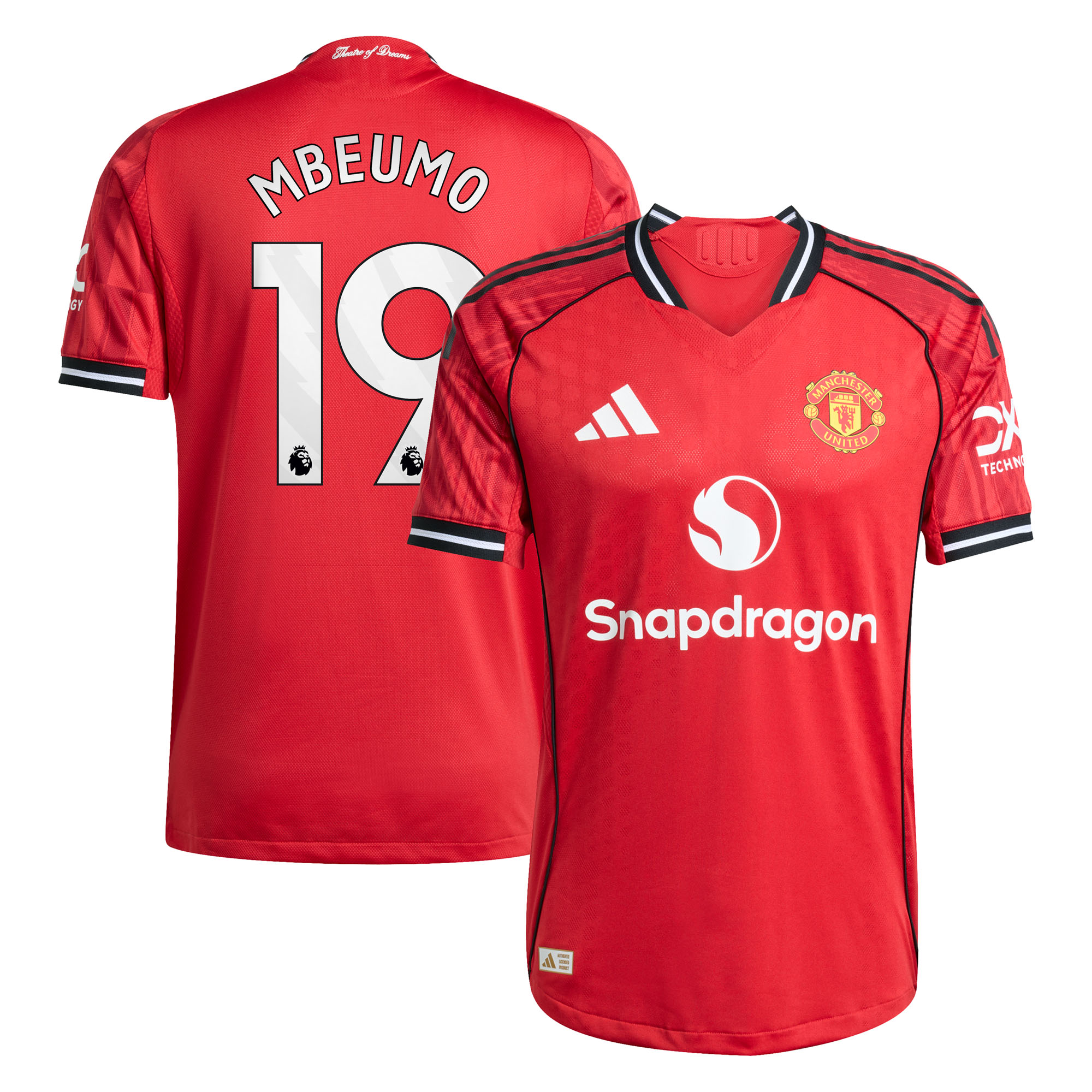 Manchester United adidas Authentic Heimtrikot 2025-26 mit Aufdruck Mbeumo 19 Image