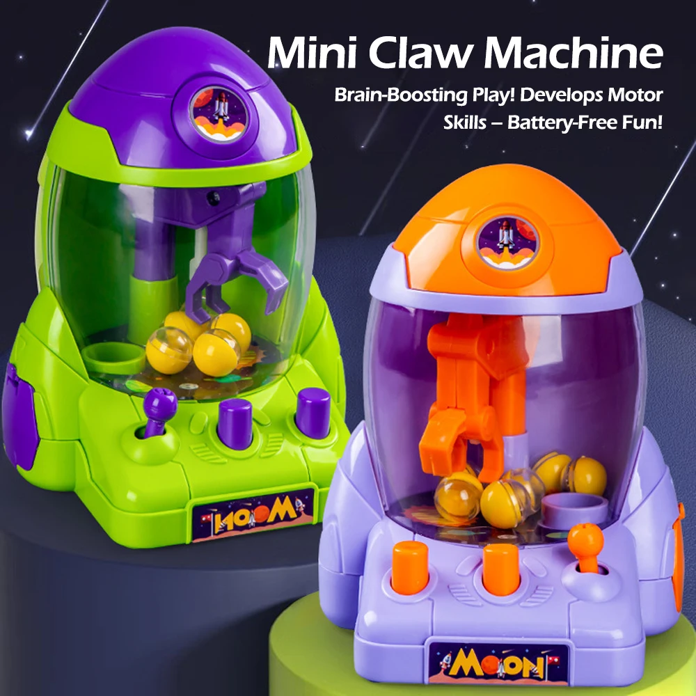Mini Space Rocket Greifmaschine Ball, Zange Ei Twister Clip Puppe Twister Kratzmaschine Mädchen Junge Weihnachten Geburtstagsgeschenk