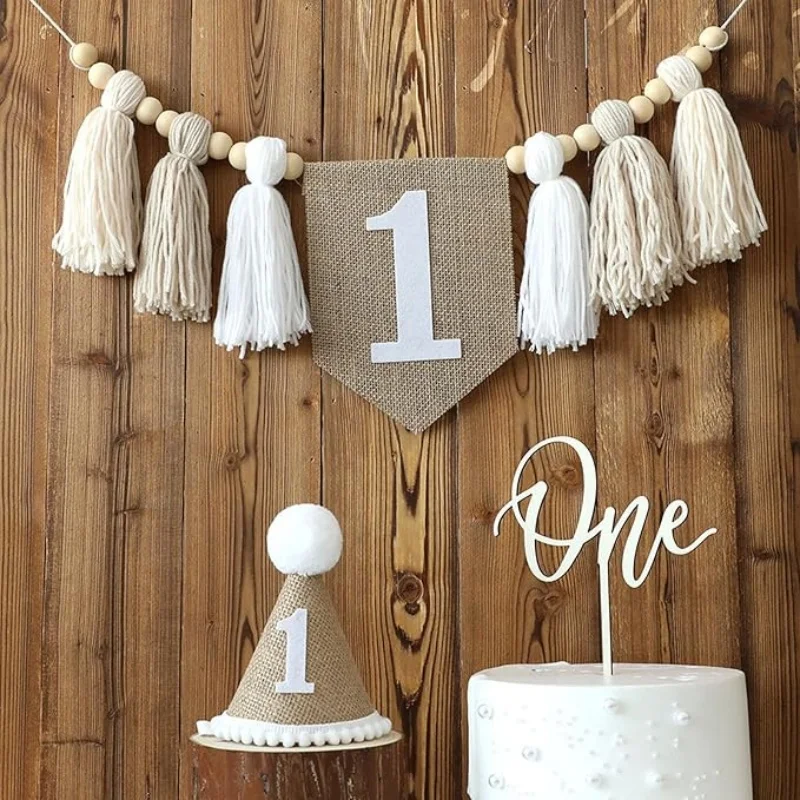1. Geburtstag Hochstuhl Banner Boho Wanddekoration Partydekoration für Mädchen Babyparty Erster Geburtstagsgeschenk Image