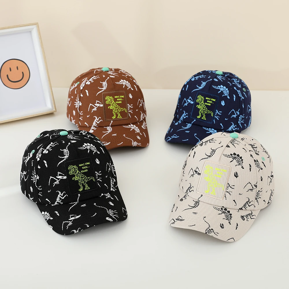 Kinder Kinder Baseball Cap für Mädchen Jungen Frühling Sommer Baby Sonnenhut Tier Dinosaurier Gedruckt Kleinkind Schirmmützen Image
