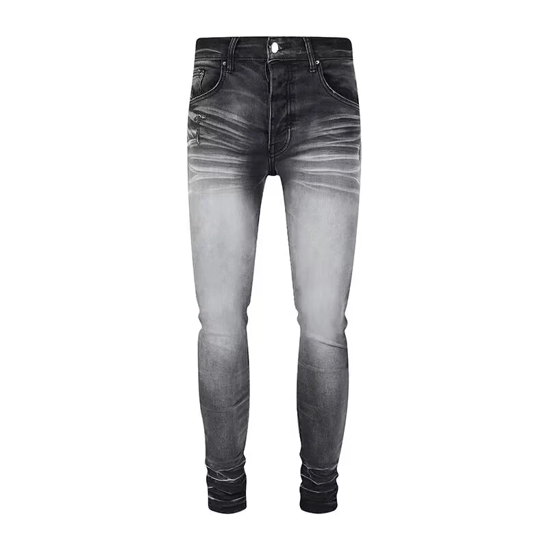 Street Fashion Designer Männer Jeans Hohe Qualität Retro Grau Stretch Skinny Fit Zerrissene Jeans Männer Y2K Marke Vintage Denim Hosen