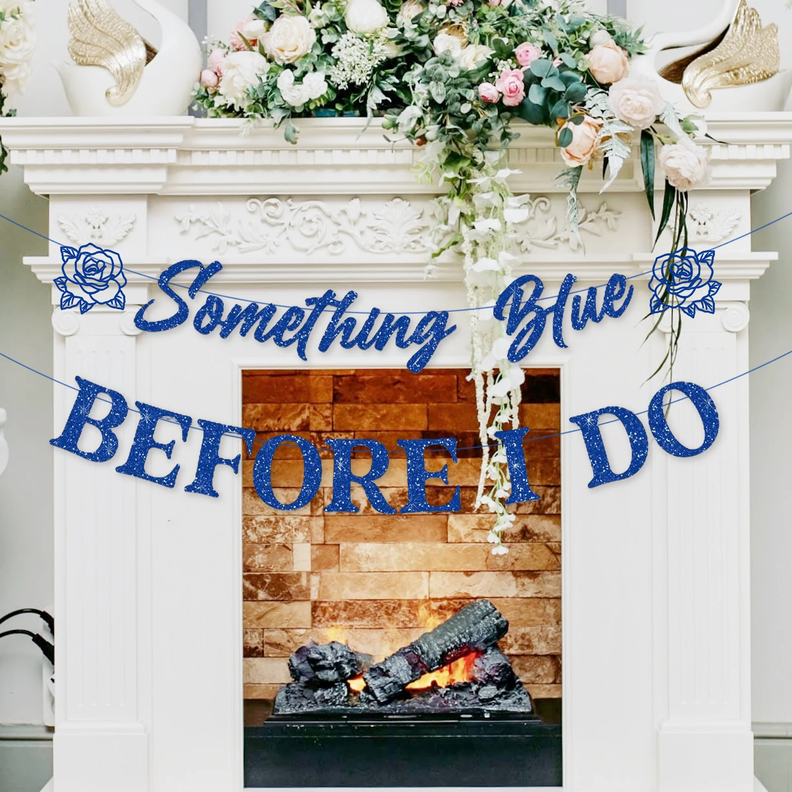 Something Blue Before I Do Bridal Shower Dekorationen, Bachelorette Party Dekorationen Banner – Blau für Frauen, Blaues Banner für Image