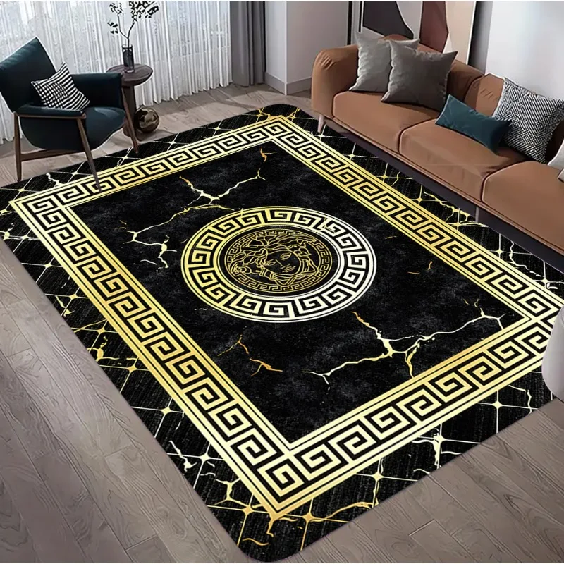 Modern Marble Carpet Elegant Luxury Home Decor Rug Soft Non-slip Floor Mat for Living Room Bedroom Hallway Study Office Decor