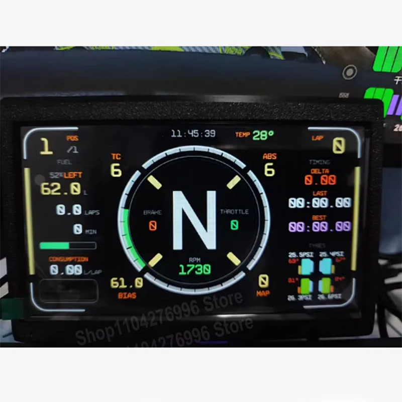 Simplayer Sim Racing Dashboard Dash Display Simulator USB 7-Zoll großer Bildschirm für Fanatec Thrustmaster Logitech g29/g27/g25 Image