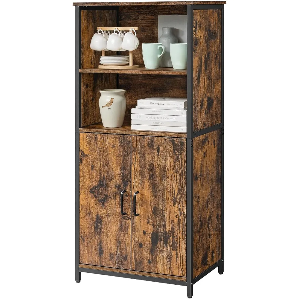 Büroregale, Küchenschränke mit 2 offenen Fächern, verstellbare Regale im Inneren, multifunktional