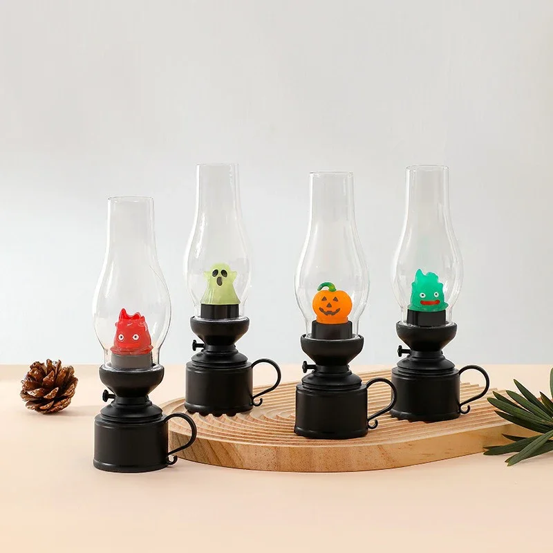 Flammenlose Led Nachtlicht Halloween Retro Dekorative Kerze Licht Cartoon Anime Kerosin Lampe Schlafzimmer Nacht Deco Tisch Lampen Image