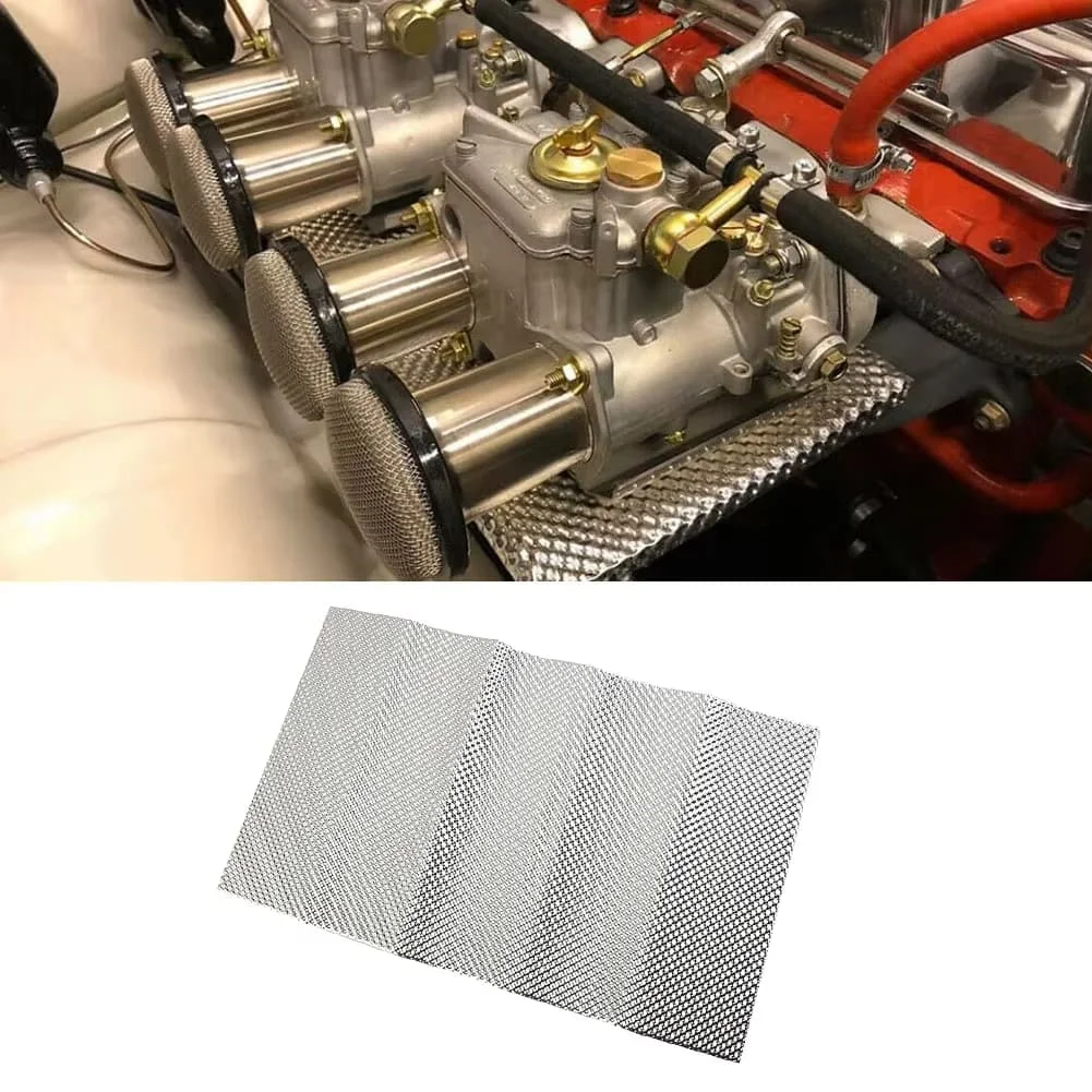 Wärmedämmung, geprägtes Aluminium, Hitzeschild, 300 mm x 500 mm, Firewal, Bodenwanne, Kraftstofftank, silberfarbene, isolierte Auto-Temperatur-Aufkleber Image