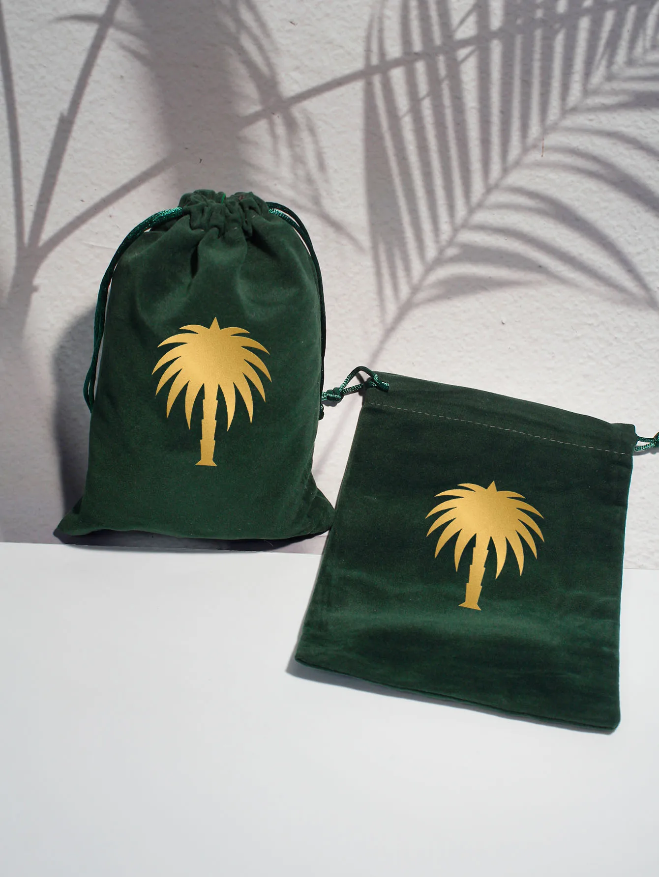 5/10 stücke grüne Samt tasche mit Palmen muster, Bonbon tüte, Feier Party dekoration, Feier bonbon tasche Image