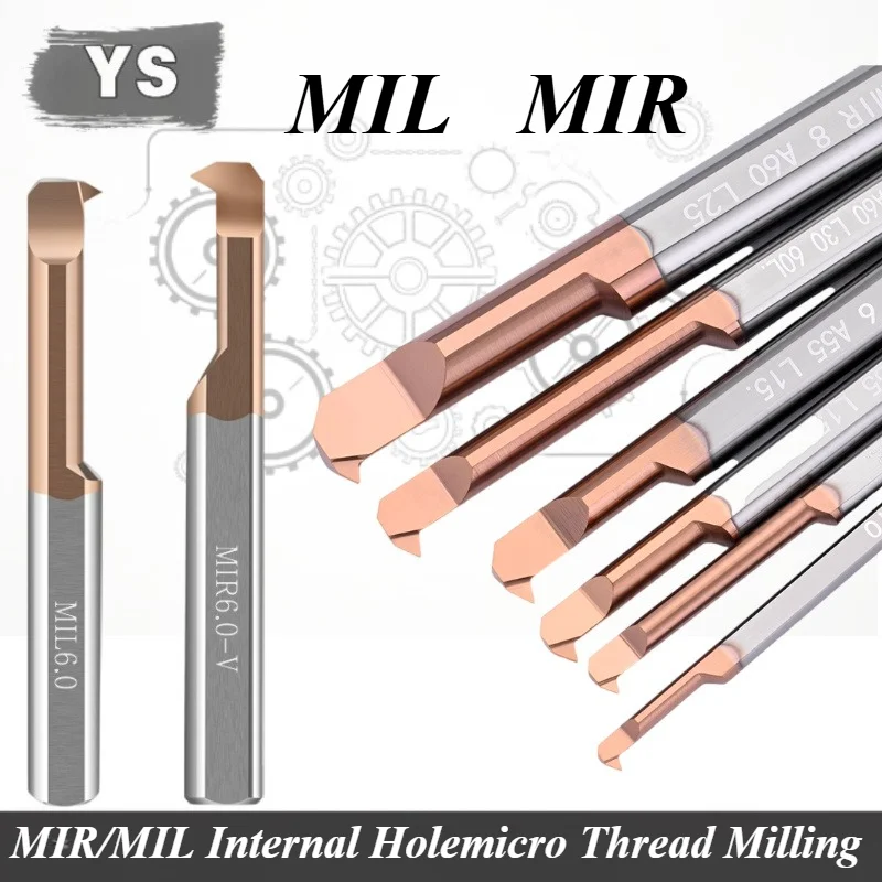 MIR MIL kleines Lochgewindebohrwerkzeug MIR3 MIR4 MIR5 MIR6 MIR8 A60 L55 L15 L22 L32 Hartmetallgewindewerkzeug Bohrstange mit kleinem Durchmesser Image