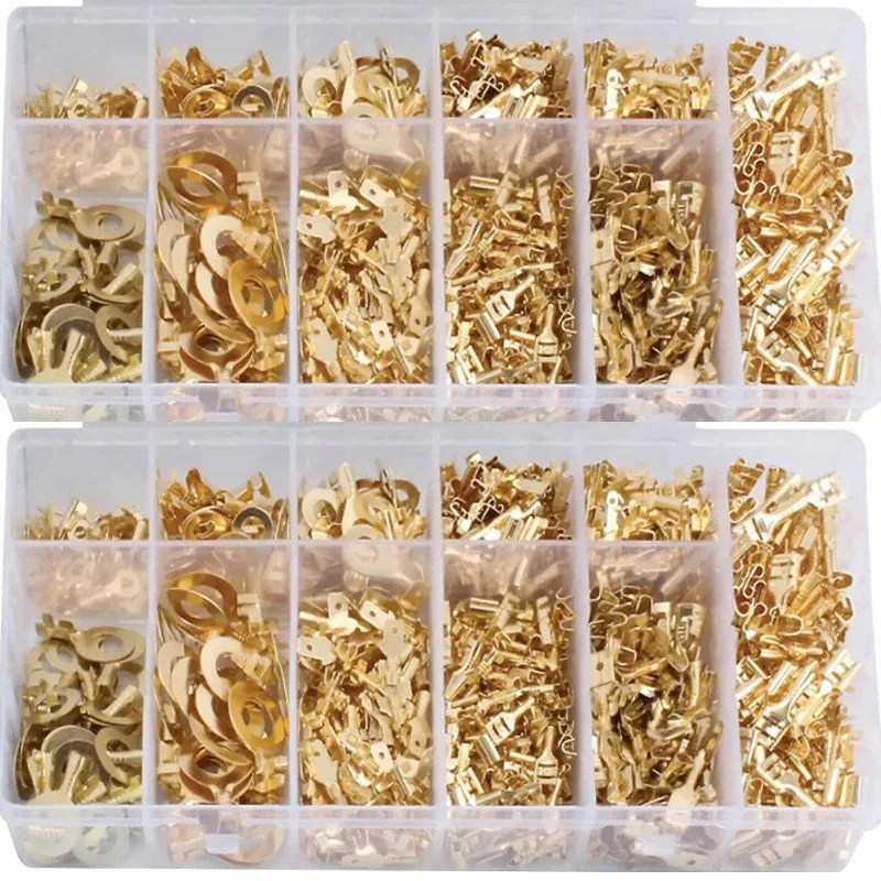 750 Stück Box isolierte Stecker buchse 2.8/4.8/6,3mm elektrische Crimp klemmen Terminmin-Flachste cker sortiert Kit Image