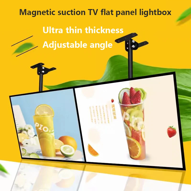 Beleuchtete, ultradünne, schlanke LED-Schwimmlichtbox, LED-Menütafel, magnetische Decken-Hängeleuchte für Restaurant, Geschäft