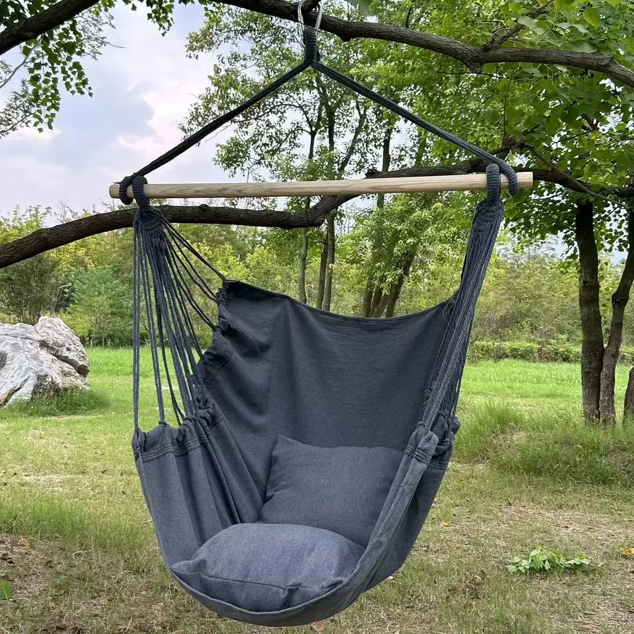 1pc Freizeit Stoff Hängematte Stuhl Im Freien Schaukel Stuhl Hängematte Schlafsaal Hängematte Stuhl Anti Rollover Hängematte Mit Lagerung Tasche