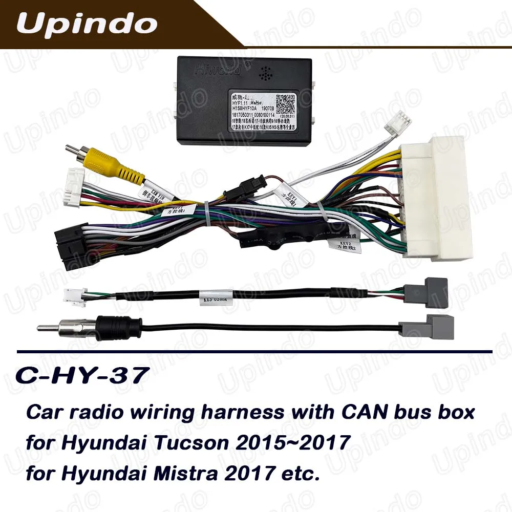 CAN-Bus-Kabelbaum, 16-polig, für Hyundai Tucson 2016–2018, behält Lenksteuerungen und Rückfahrkamera, Android-Radio-Adapter-Kit Image