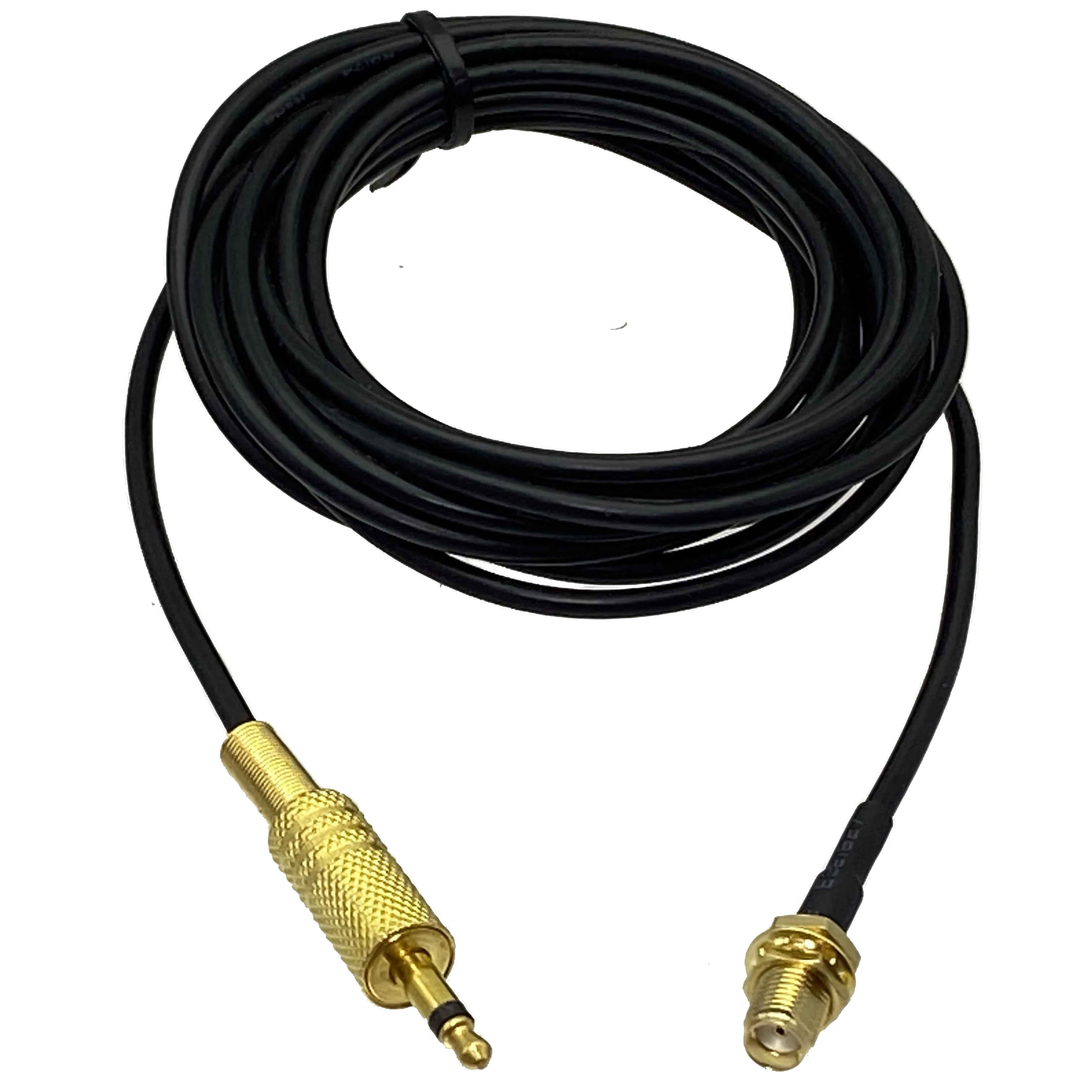 RG174 3,5 mm 1/8 Zoll Mono TS Stecker auf SMA-Buchse Schottverbinder Crimp RF Koaxial Jumper Pigtail Kabel 6 Zoll ~ 10FT Image