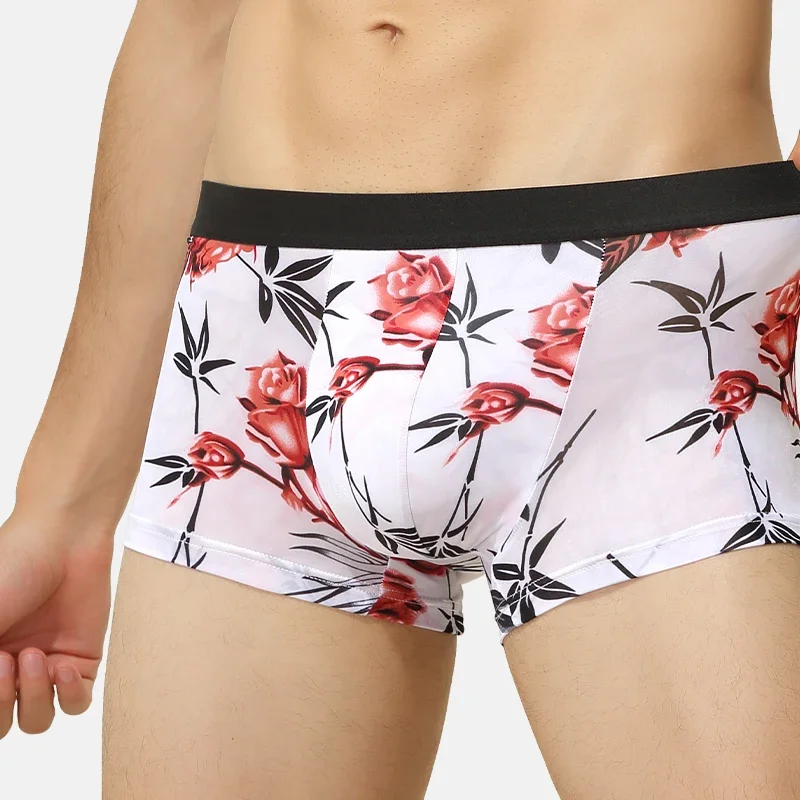 Herrenunterwäsche Herren-Boxershorts aus Eisseide, Boxershorts, Herren, Modal, Datei, Persönlichkeit, SAO, Sommer, dünn, atmungsaktiv Image