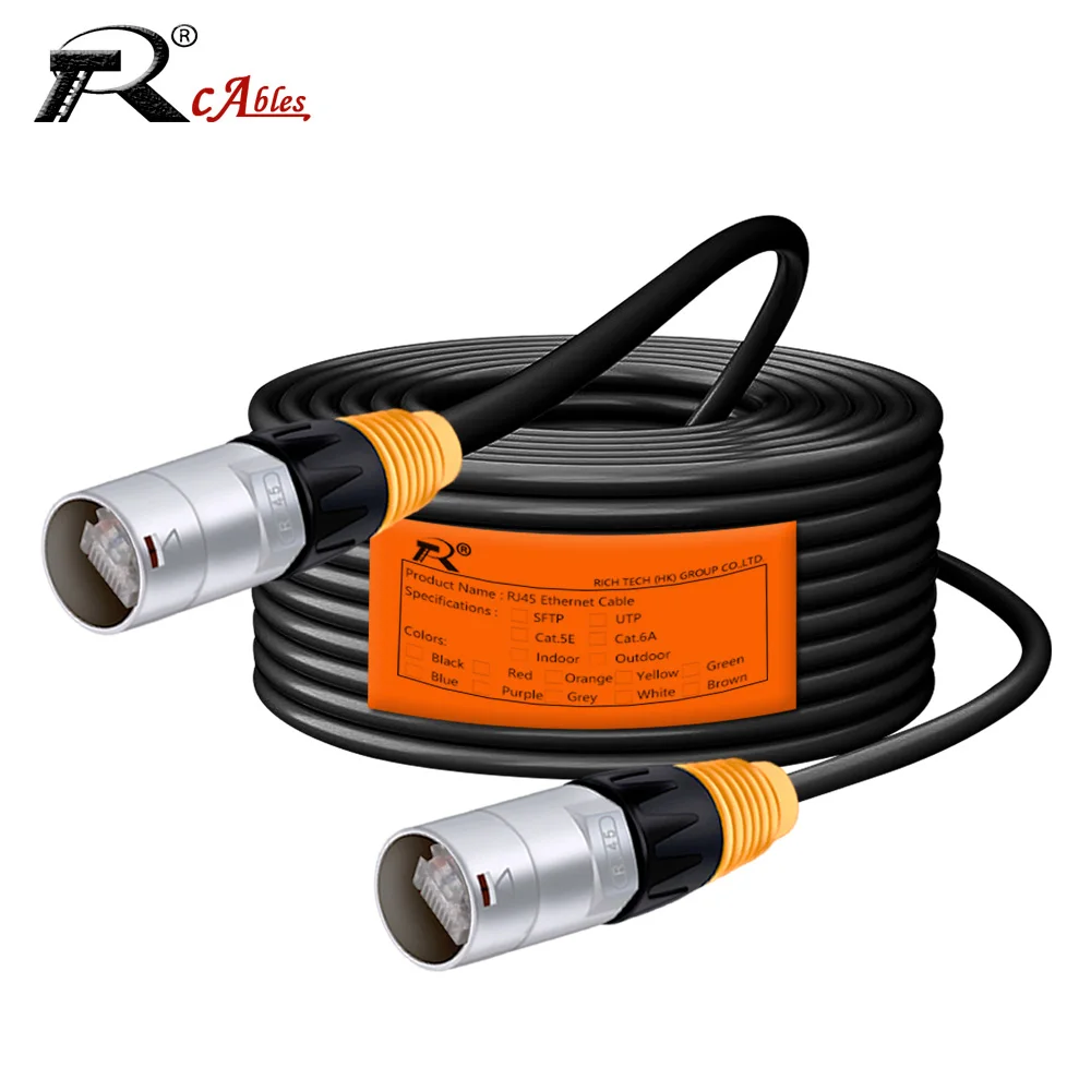 Professionelles UTP/STP RJ45 CAT5E/CAT6.A Ethernet-Kabel, RJ45 LAN-Netzwerkadapter Ethercon-Verlängerungskabel für LED-Bühne Image
