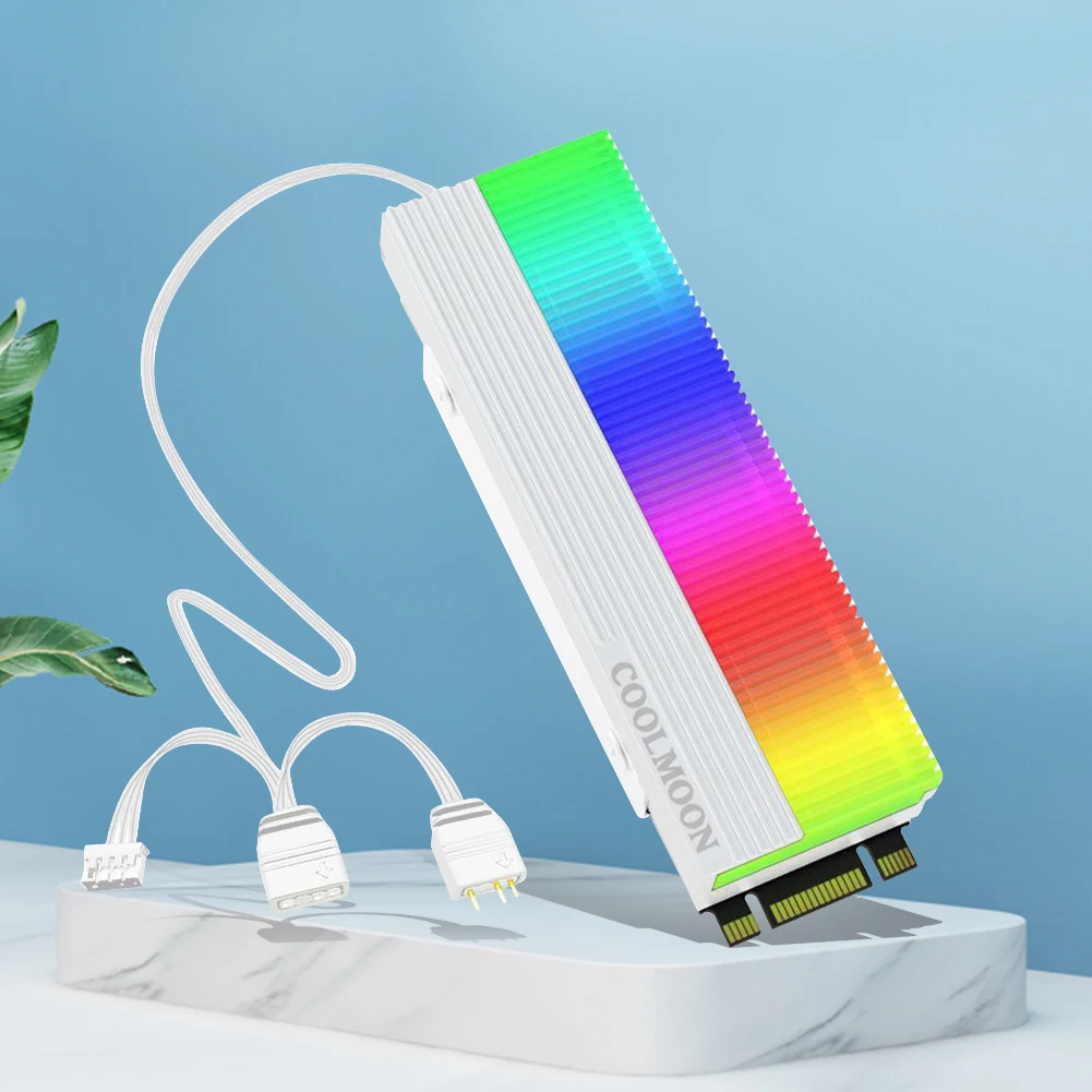 M.2 2280 ssd kühlkörper kühler festplatten kühlkörper dual interface 5v 3pin argb solid state disk kühler für 2280 m. 2 ssd Image