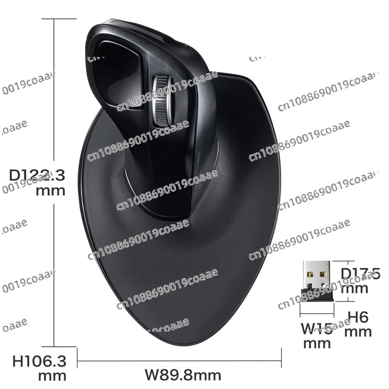 Drahtlose Maus mit vertikalem Griff, ergonomisch, 2,4 G, Laser, kreative Persönlichkeit, Büro und Zuhause Image