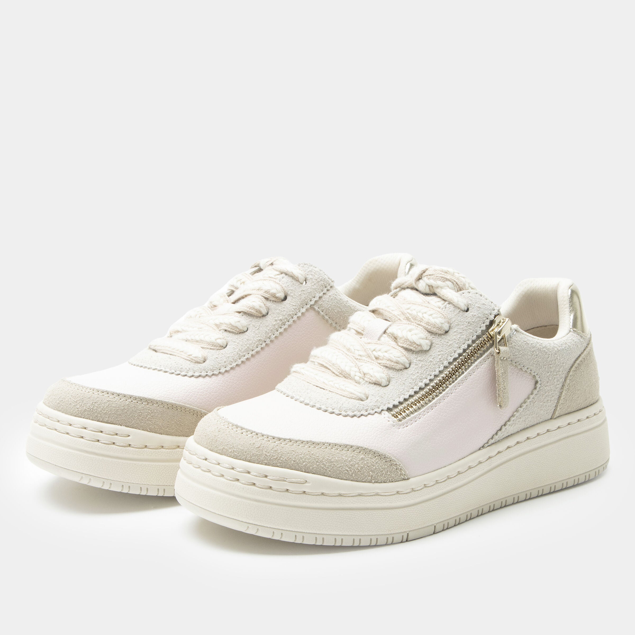 Women's Averie Zipper Platform Sneaker by Alegria in Beige (Size 36 M)