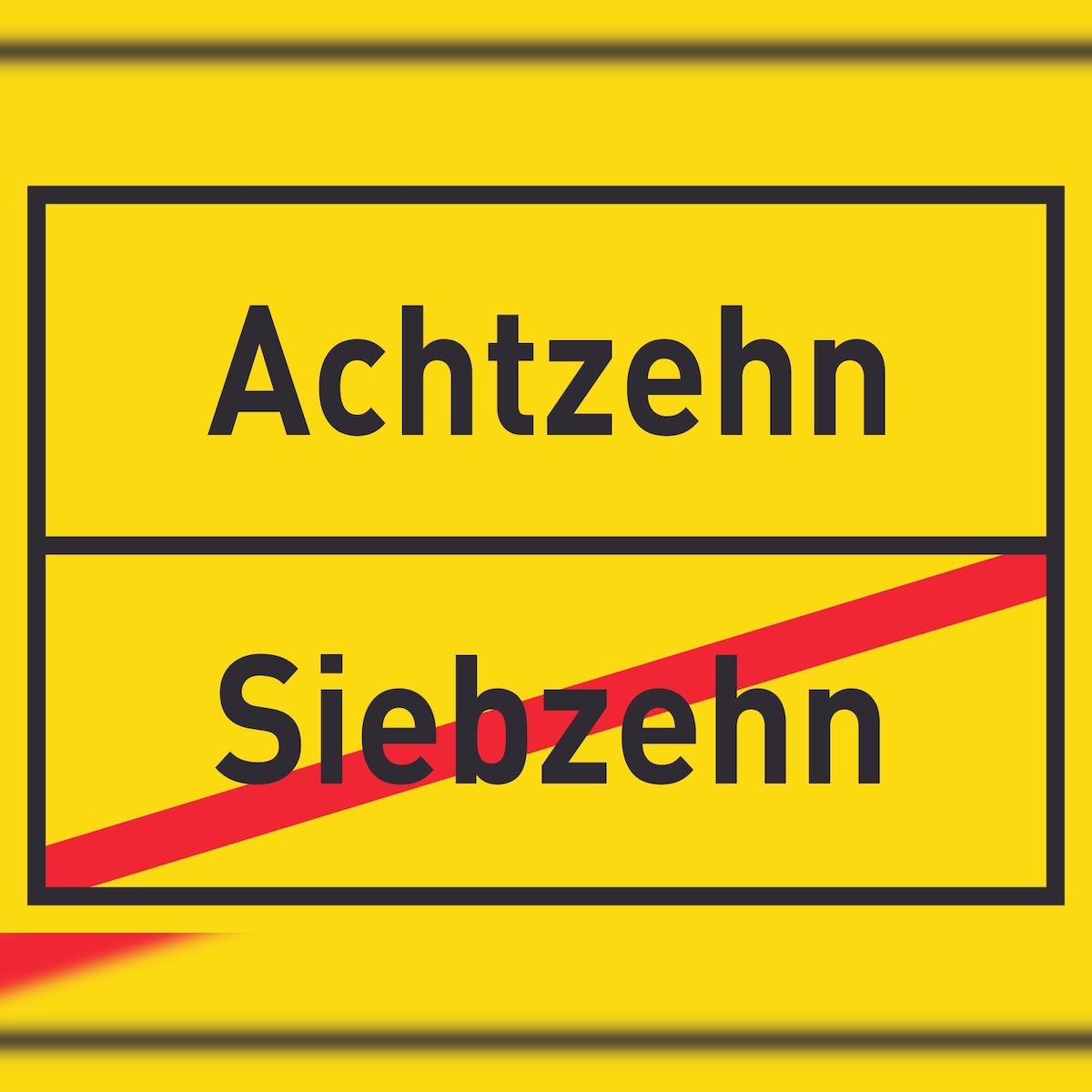 HB-Druck Achtzehn Siebzehn Schild Ortsschild A4 (210x297mm) Image