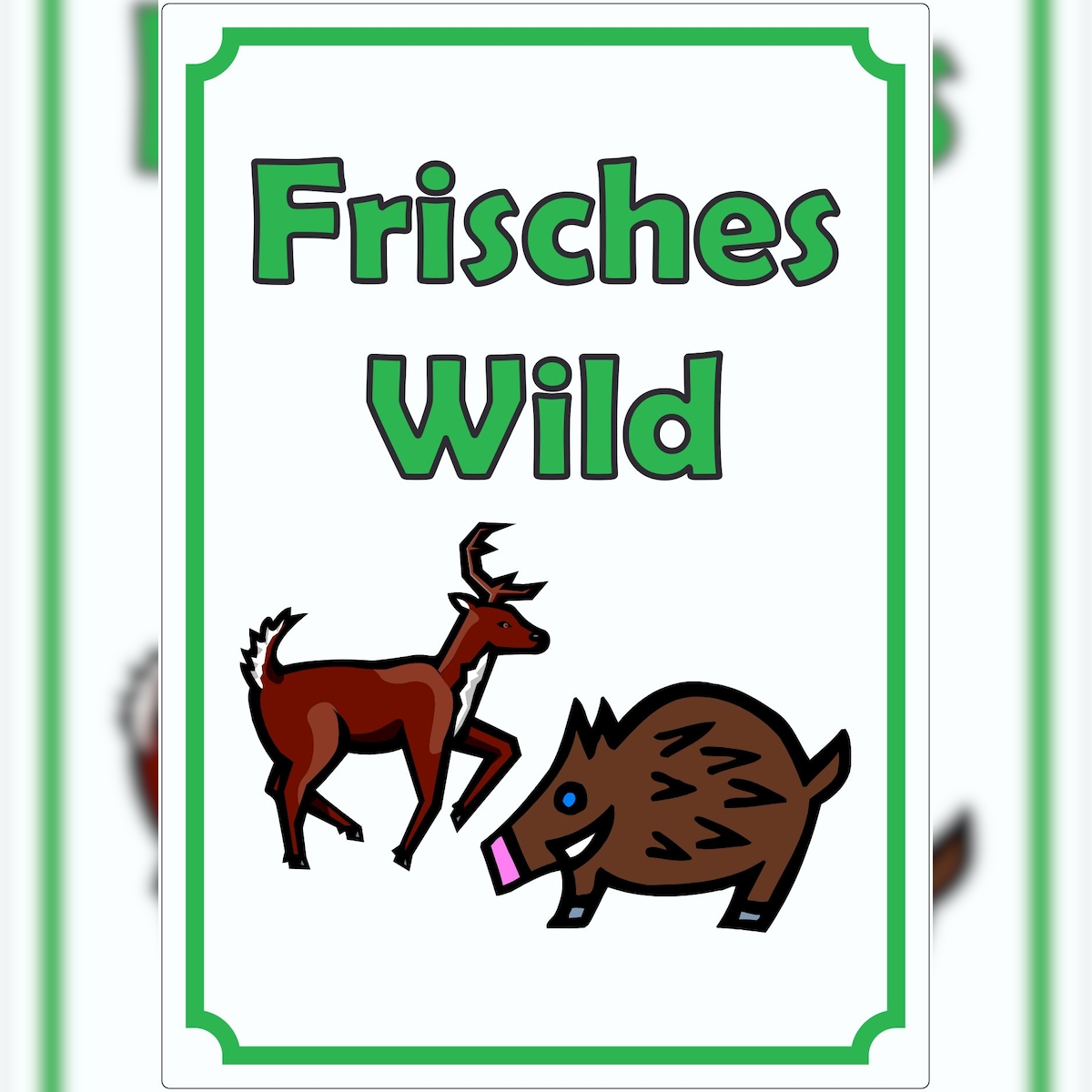 HB-Druck Frisches Wild Aufkleber Hochkant A9 (37x52mm) Image