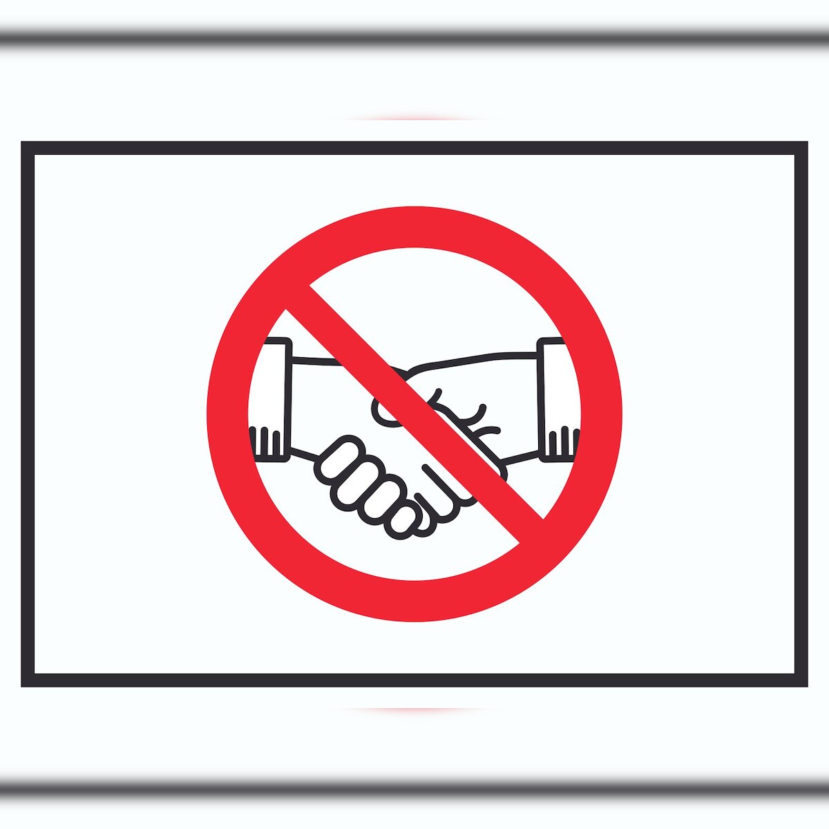 HB-Druck Handschlag verboten Schild kein Händeschütteln Symbol Schild A0 Rückseite selbstklebend Image