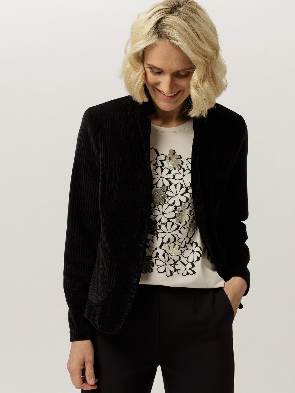 Frank Walder Cordblazer Damen schwarz, 38 Image