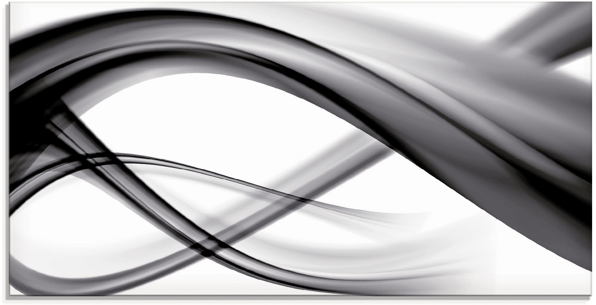 Glasbild ARTLAND "Abstrakte Komposition", schwarz (farbe bild(er): schwarz), B:100cm H:50cm, Bilder, in verschiedenen Größen Image