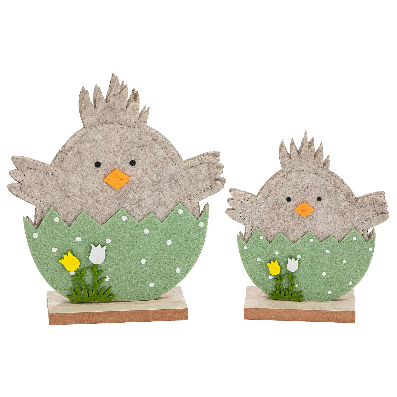 Deko-Küken aus Filz, grau, 2 Stück Image