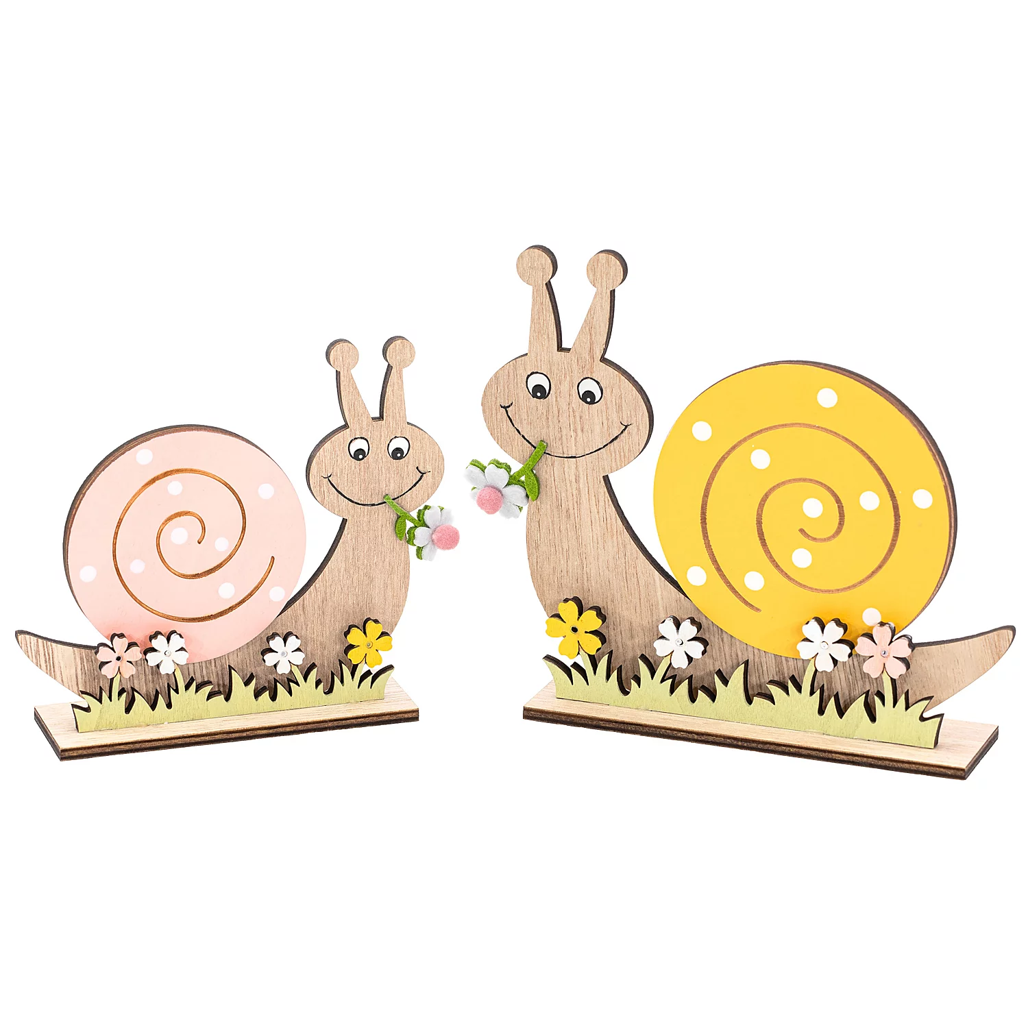 Deko-Schnecken, rosa und gelb, 2 Stück Image