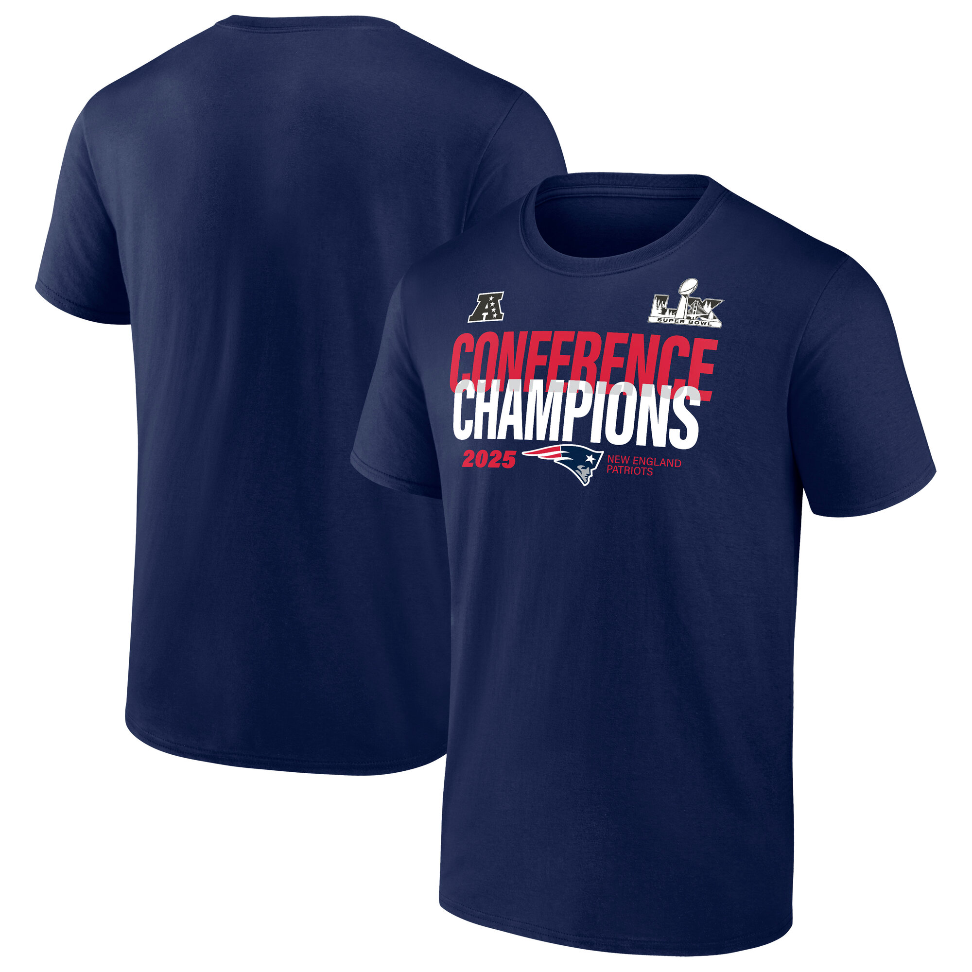 New England Patriots LX Right Side Draw Conference Champions T-Shirt - Herren Image