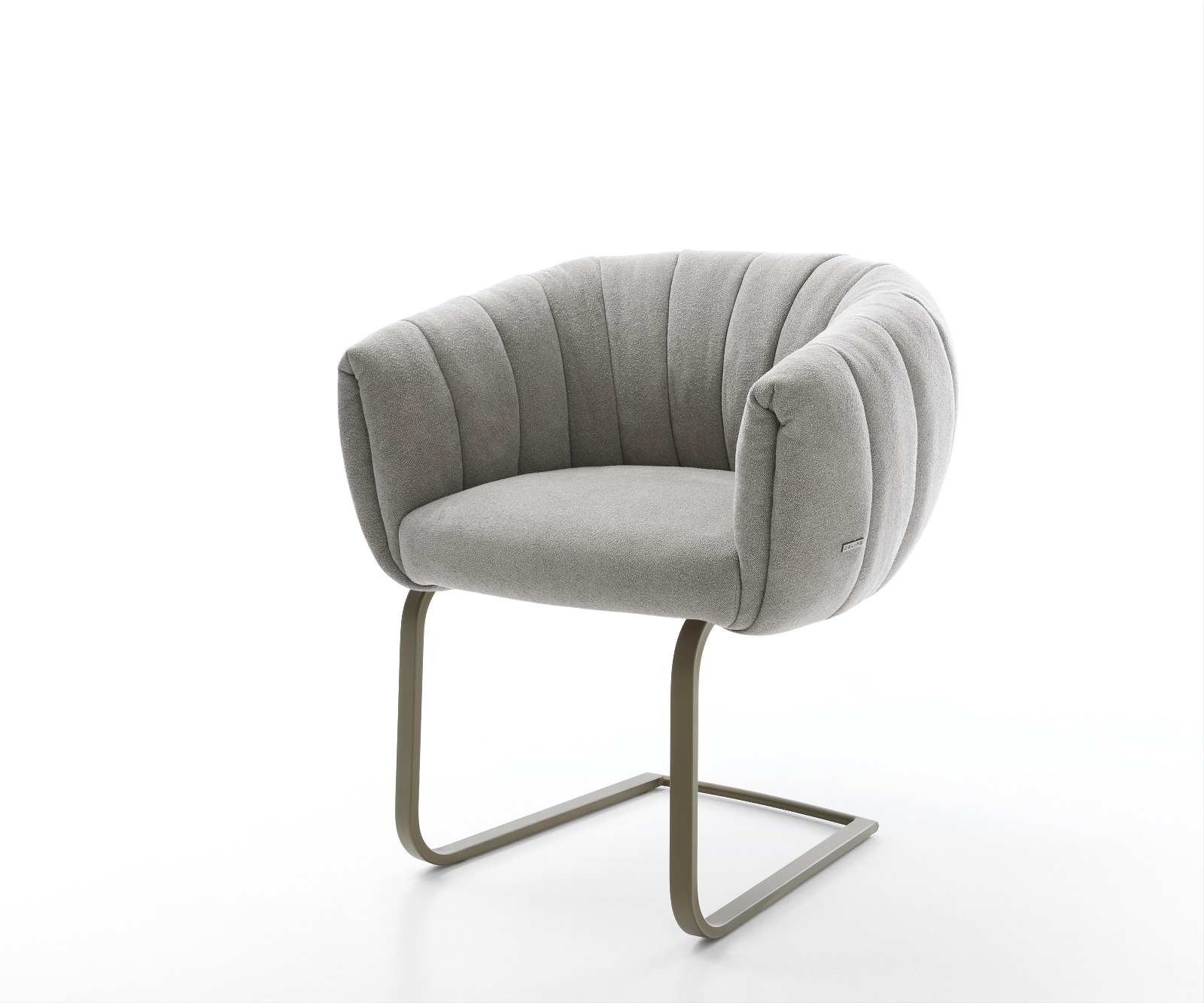 DELIFE Freischwinger Jada-Flex Strukturstoff Soft Grau Freischwinger flach Effektfinish Titan Taschenfederkern, Esszimmerstühle Image