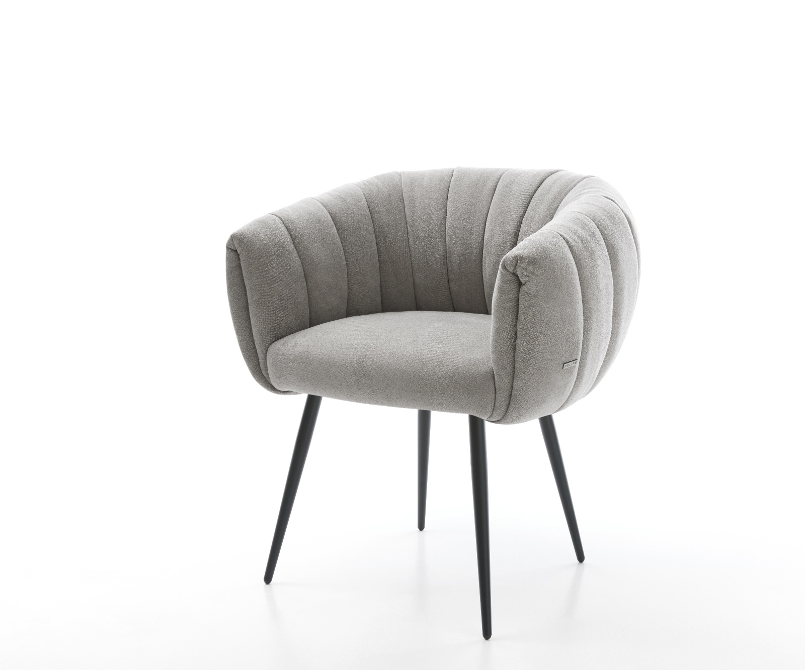 DELIFE Esszimmerstuhl Jada-Flex Strukturstoff Soft Grau 4-Fuß konisch Schwarz Taschenfederkern, Esszimmerstühle Image