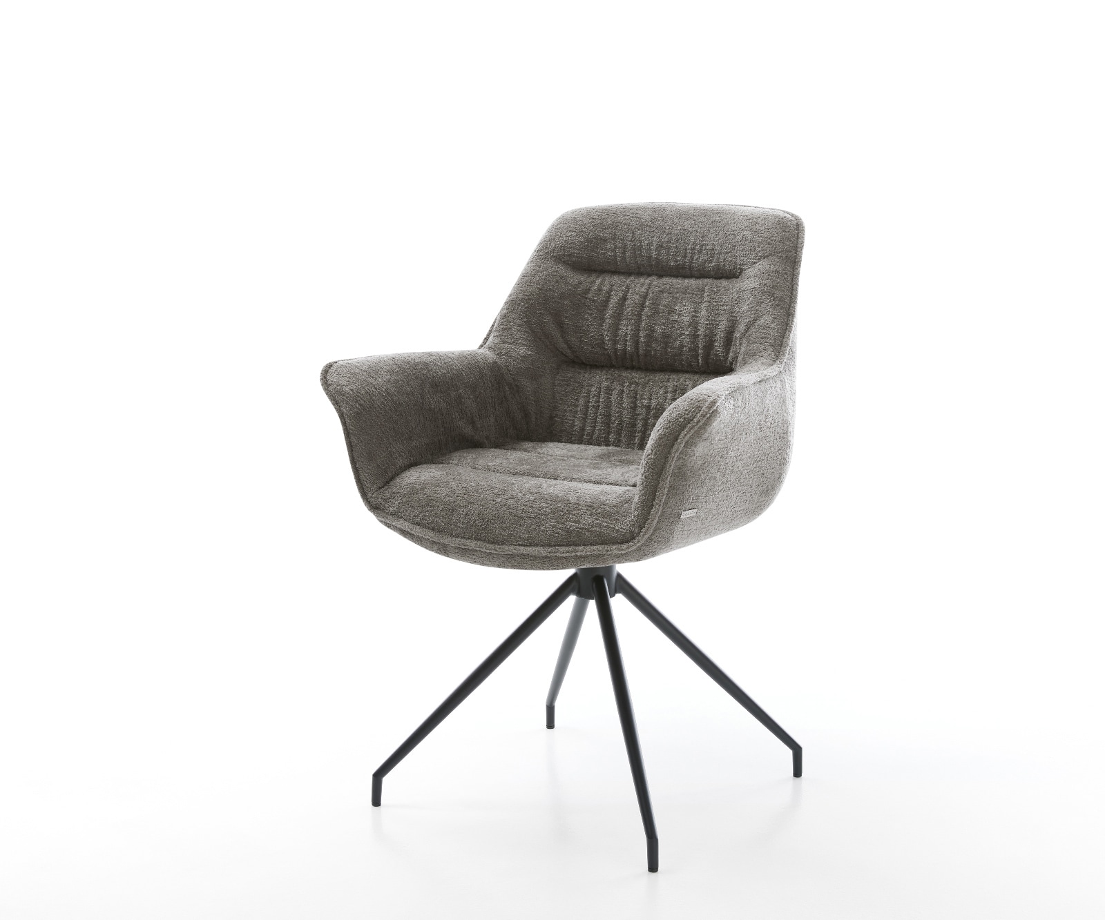 DELIFE Esszimmerstuhl Kaira-Flex Bouclé Soft Schlamm Kreuzgestell konisch Schwarz, Esszimmerstühle Image