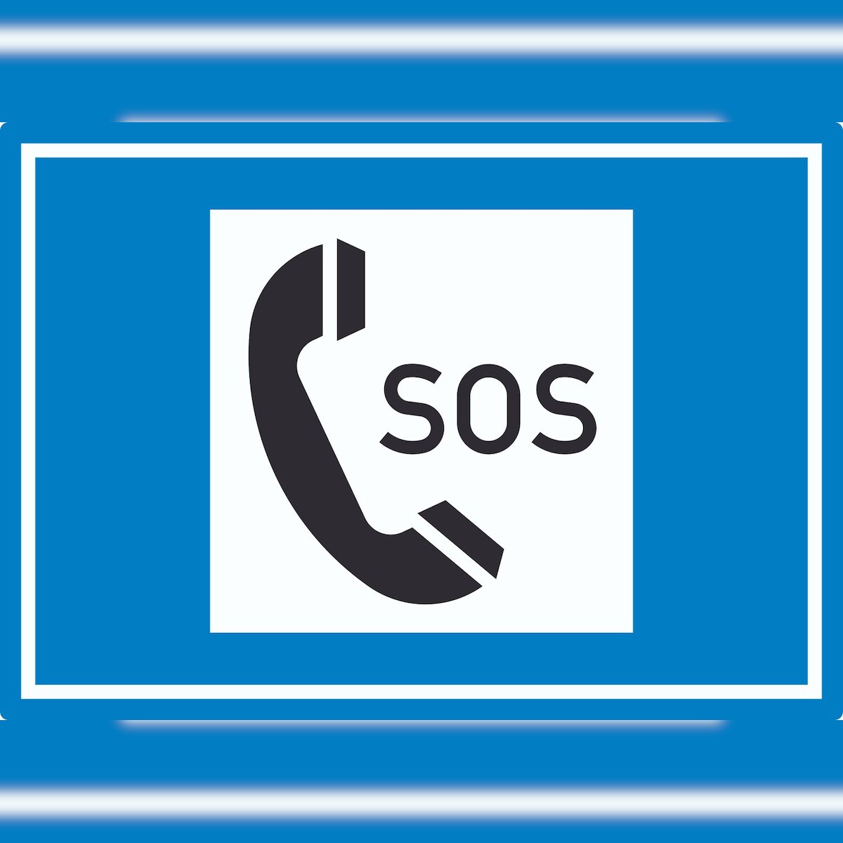 HB-Druck Notrufsäule Symbol Aufkleber A3 (297x420mm) Image