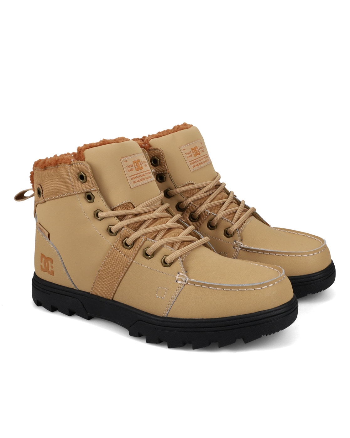 Schnürstiefel DC SHOES "Woodland", Herren, Gr. 10,5 (44), tan, schwarz, Obermaterial:48.67% Leder, 34.31% Synthetikmaterial, 17.2% Polyester;, Schuhe Schnürstiefel