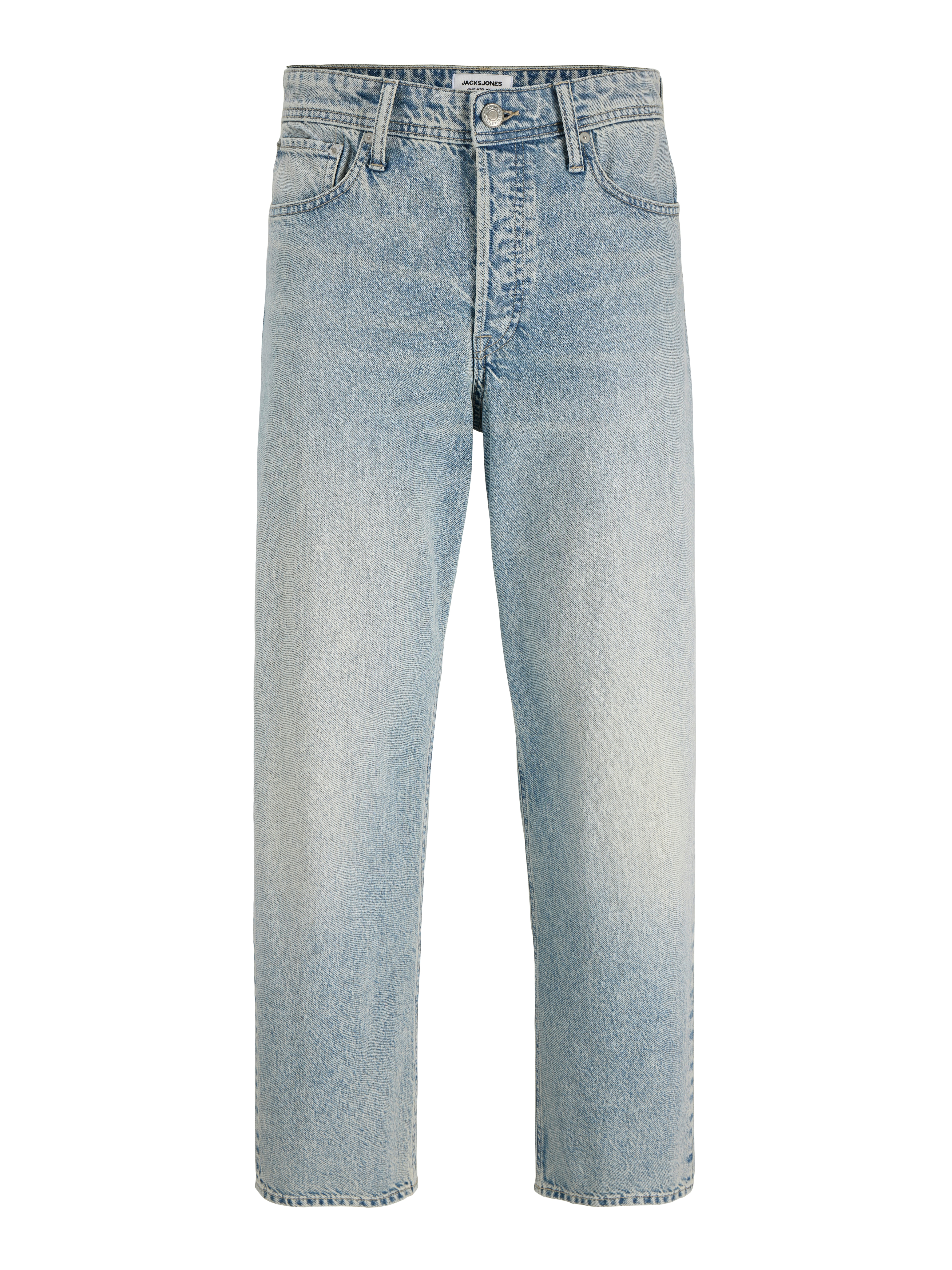 Loose-fit-Jeans JACK & JONES "JJIEDDIE JJORIGINAL", Herren, Gr. 38, Länge 32, blau denim, Denim/Jeans, Obermaterial: 100% Baumwolle, Abriebeffekte, loose fit, Jeans