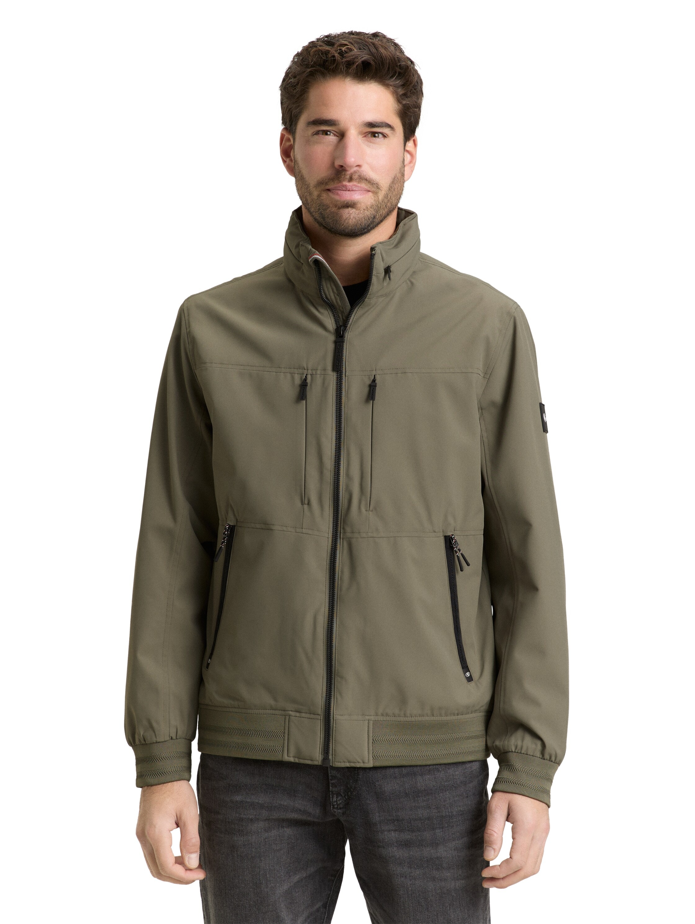 Blouson TOM TAILOR, Herren, Gr. S, faded leaf grün, Web, Obermaterial: 100% Polyester. Futter: 100% Polyester, unifarben, regular fit normal, elastischer Bund, Jacken Blouson, mit elastischem Bund