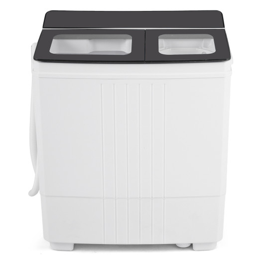 Costway Portable Washing Machine with 12 LBS Washer and 8 LBS Spinner Combo for Apartments-Gray