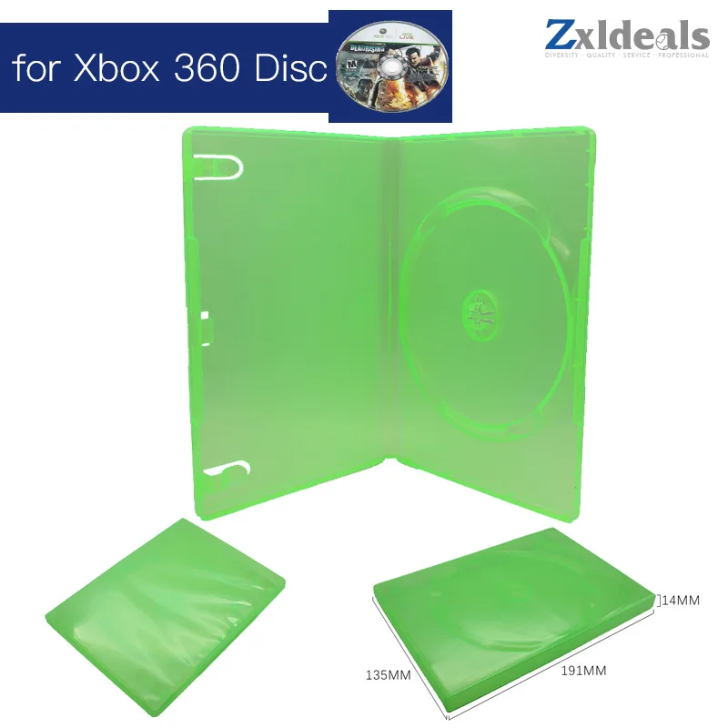 Replacement Case for XBOX 360 Game Disc Single CD Spare Green Box