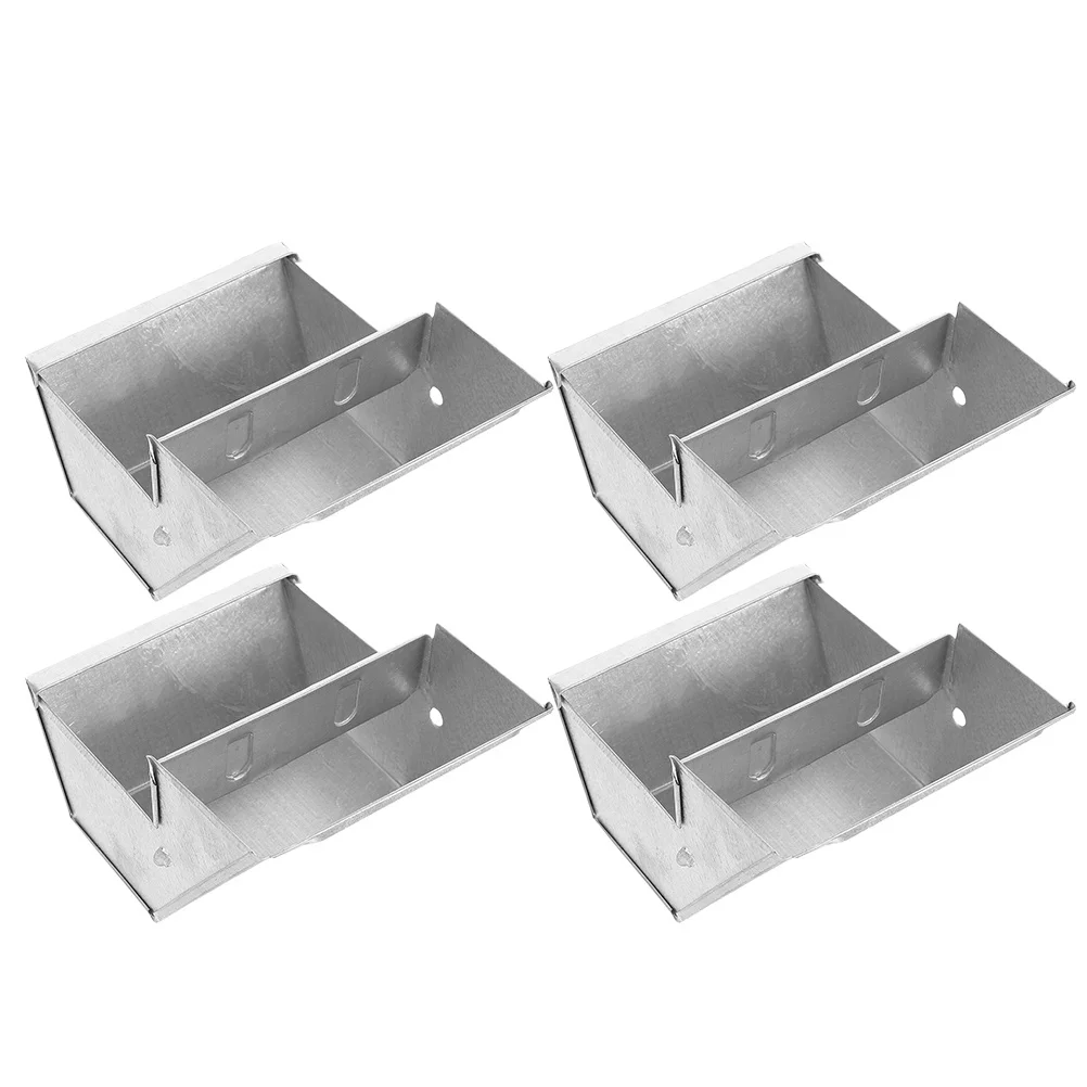 Boîte d'alimentation pour lapin en métal, 4 pièces, robuste, Anti-mâche, facile à nettoyer, recharge pour Cage intérieure et extérieure, distributeur de nourriture pour lapin, plat de nourriture pour