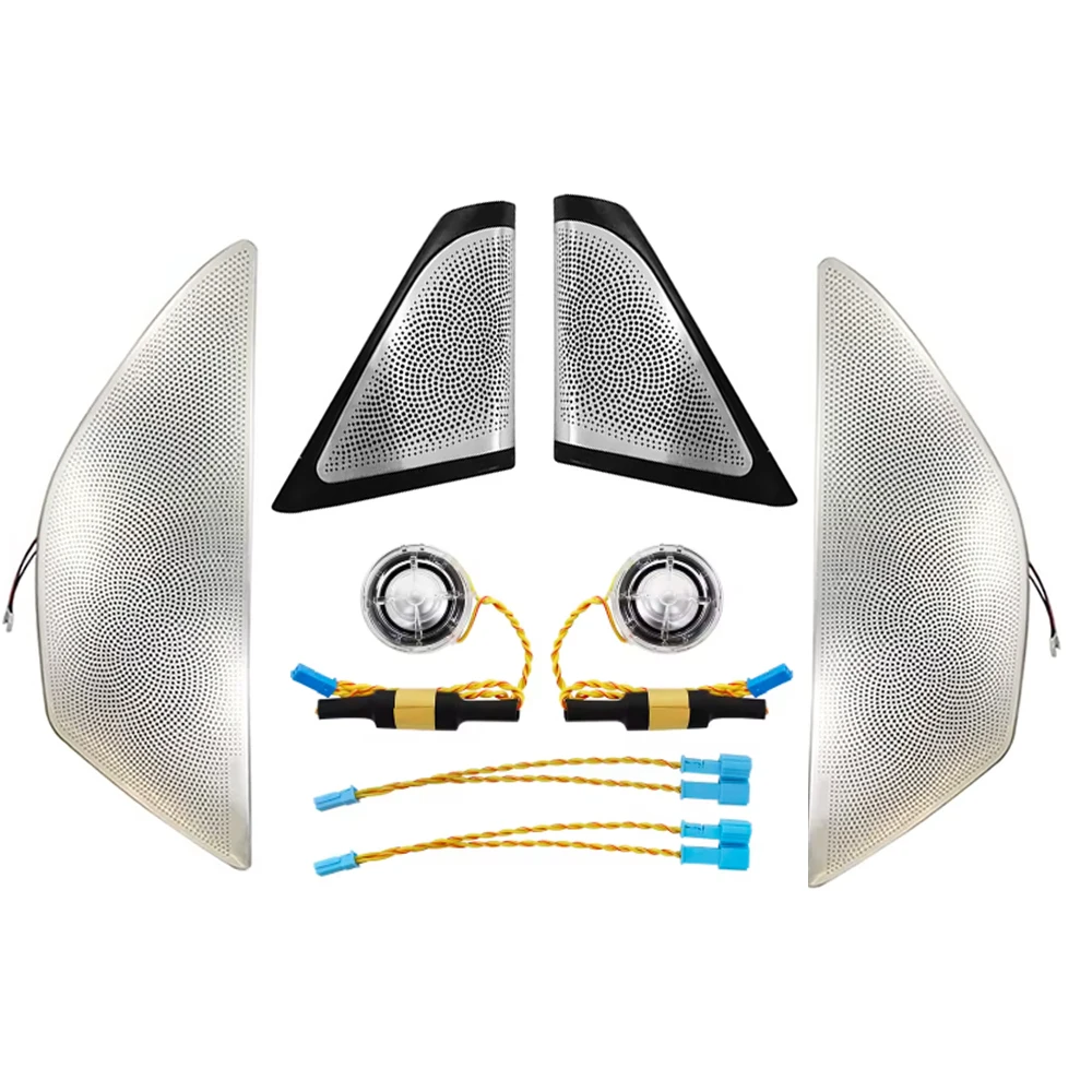 Auto Sperker beleuchtet Audio-Abdeckungsset für BMW F10 F11 5er Vordertür Hochtöner Mitteltöner Lautsprechergehäuse mit Umgebungslicht Image